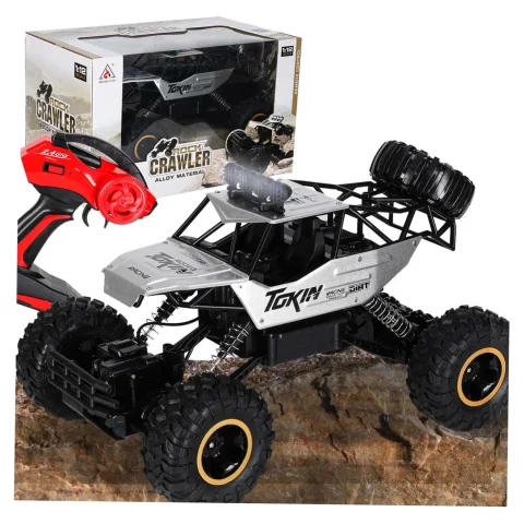 Samochód zdalnie sterowany na pilota RC Rock Crawler 1:12 4WD METAL srebrny